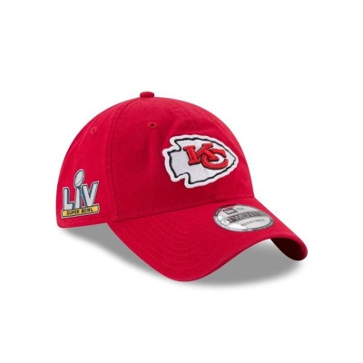 Red Kansas City Chiefs Hat - New Era NFL Super Bowl LV Side Patch 9TWENTY Adjustable Caps USA9350716